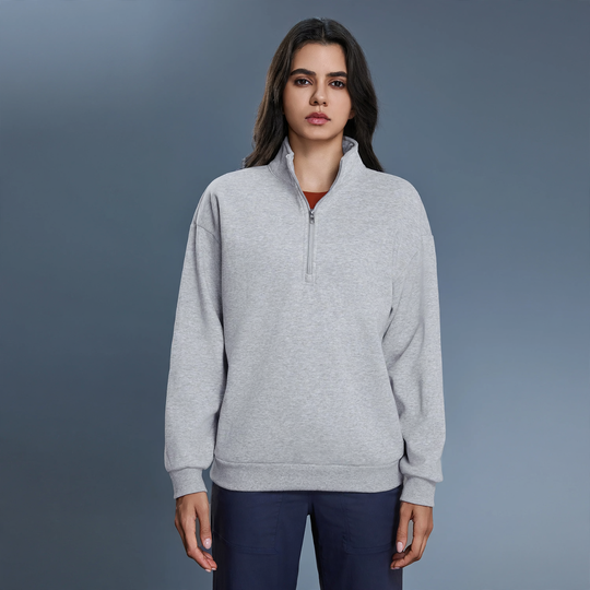 Damen-Sweatshirt mit Stehkragen, gefüttert