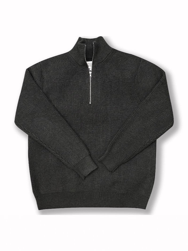 Unisex-Strickpullover mit Reißverschluss, Baumwollmischung