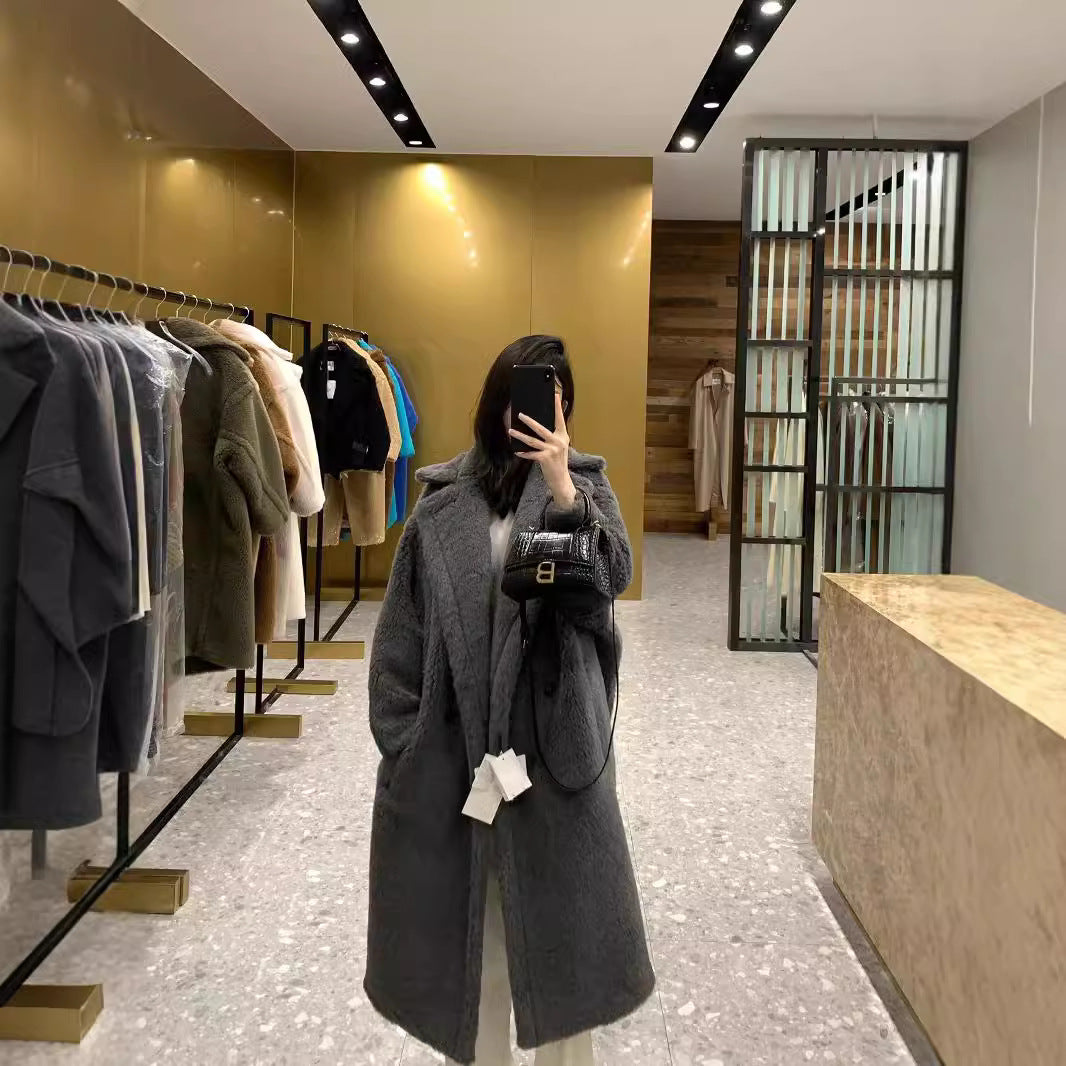 Teddy-Mantel für Damen, lang, verschiedene Farben