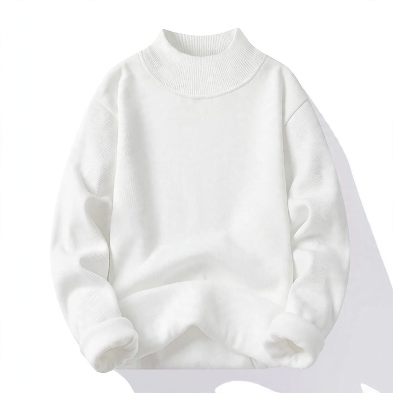 Herren-Pullover mit Stehkragen, gefüttert, locker