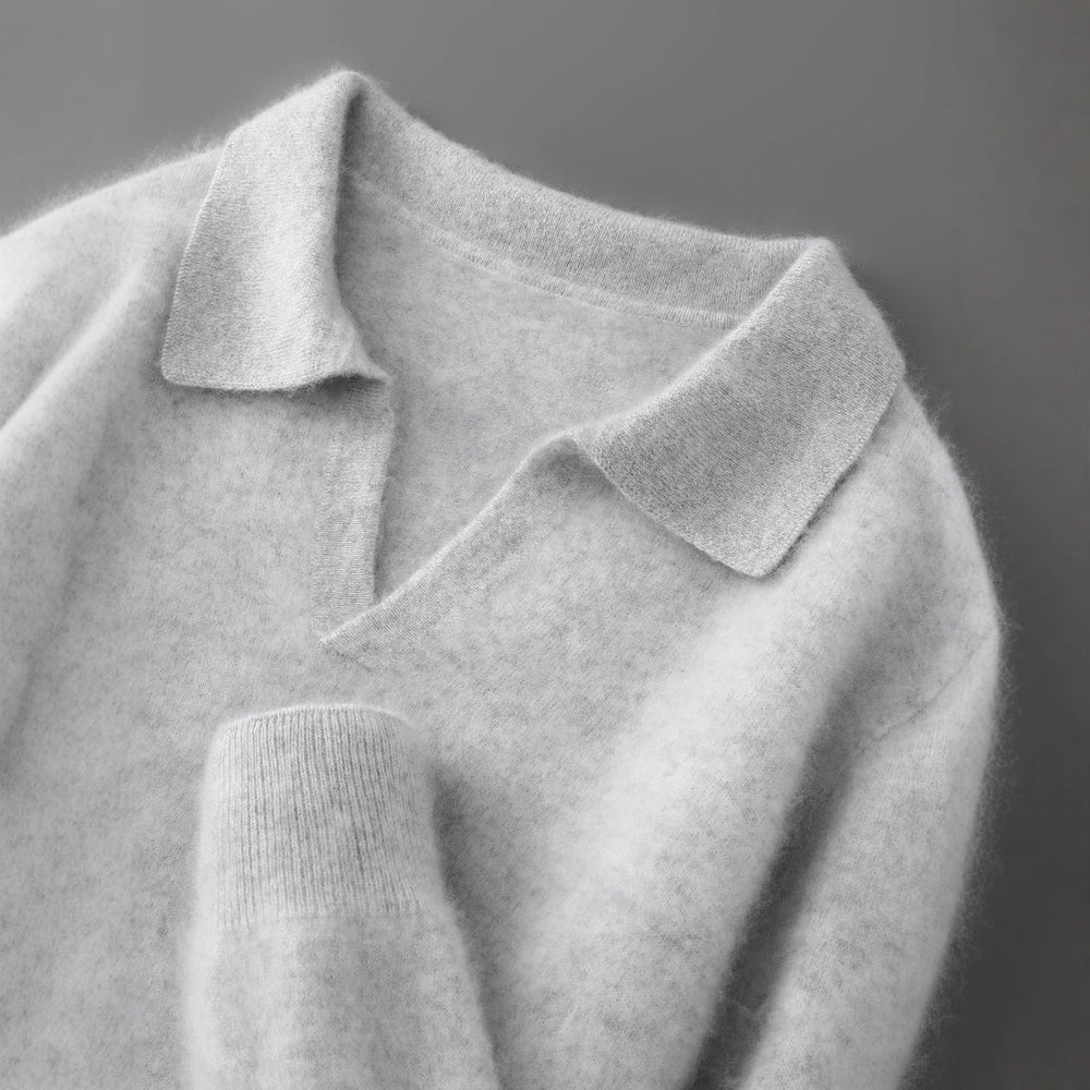 Herren-Wollpullover mit Kragen, Business-Casual