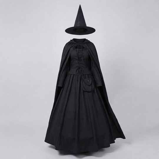 Damen Hexen Kostüm mit abnehmbarem Umhang und Hut Shop Nory