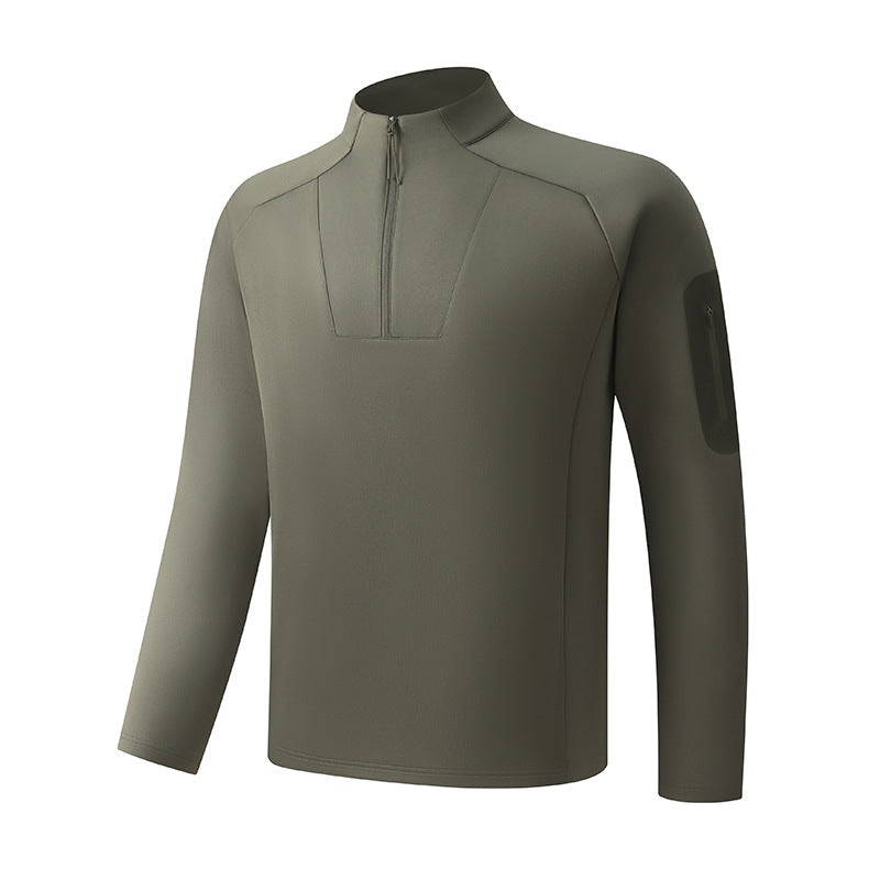 Funktions-Sportshirt mit halbem Reißverschluss