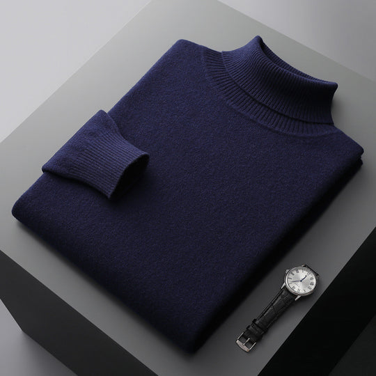 Herren-Wollpullover, Rollkragen, 100% Wolle