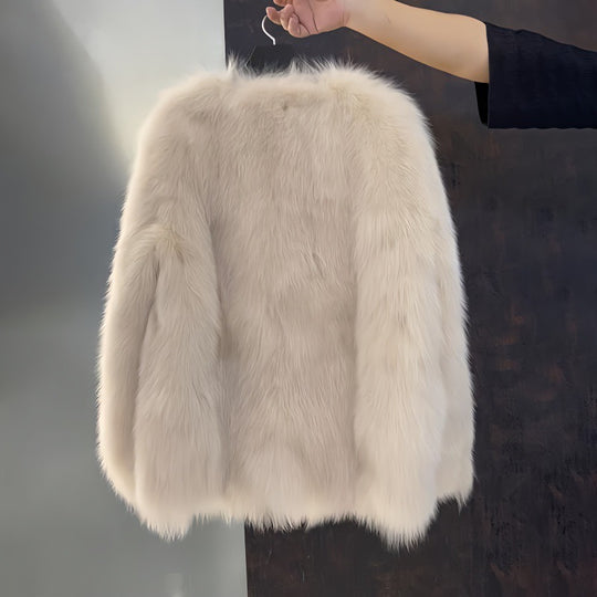 Gefütterte Kunstfelljacke im modernen Stil für Damen
