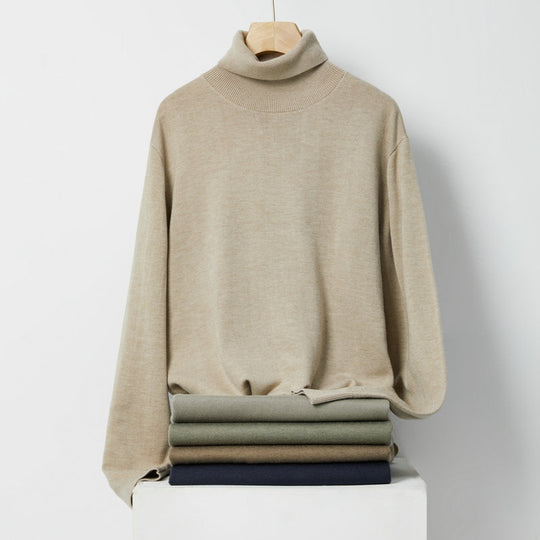 Herren-Wollpullover, Rollkragen, 100% Wolle, dick