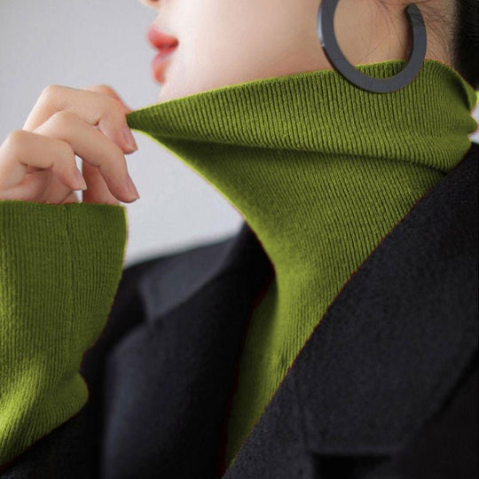 Körpernaher Rollkragen-Pullover, verschiedene Farben