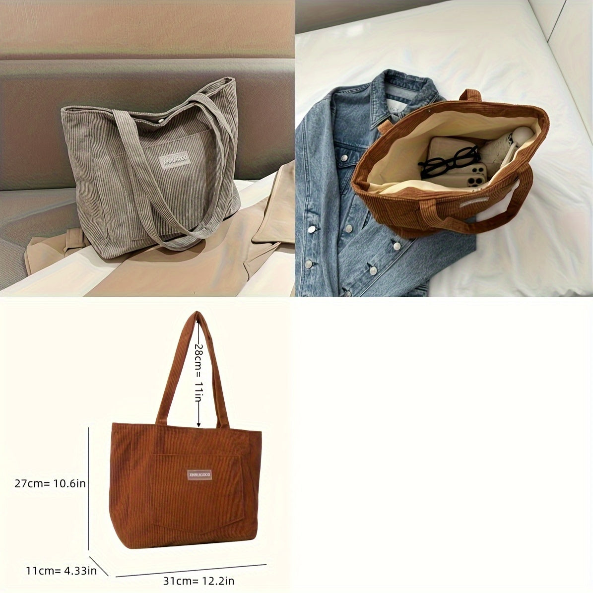 Elegante Damen Cordstoff Tasche | ShopNory
