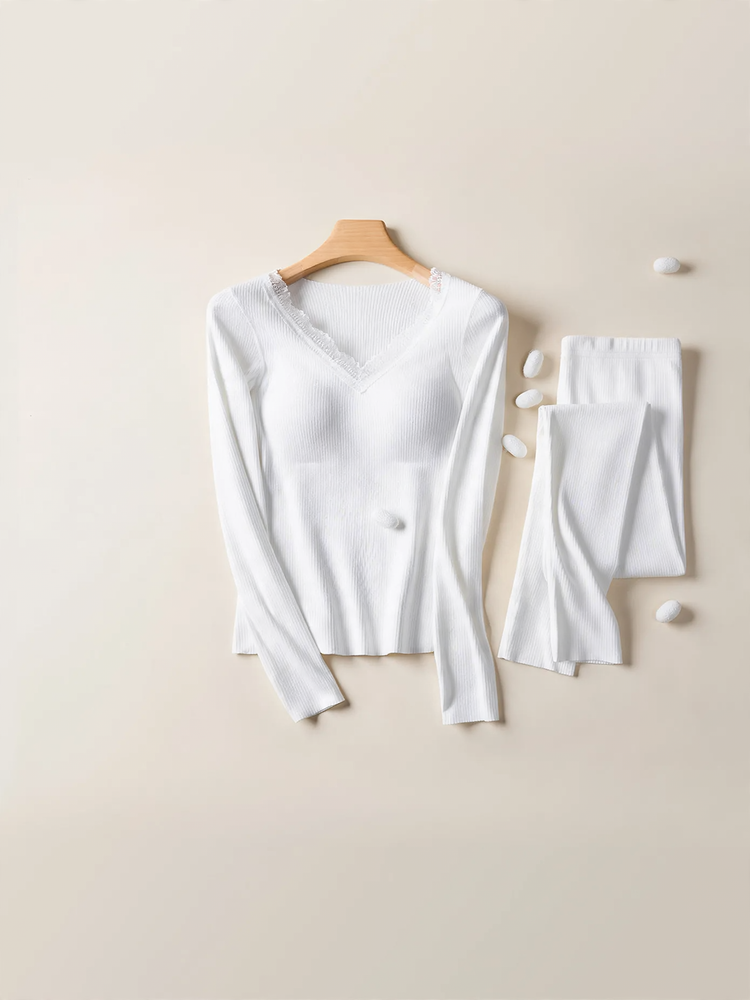 Damen Thermoset, V-Ausschnitt, formend