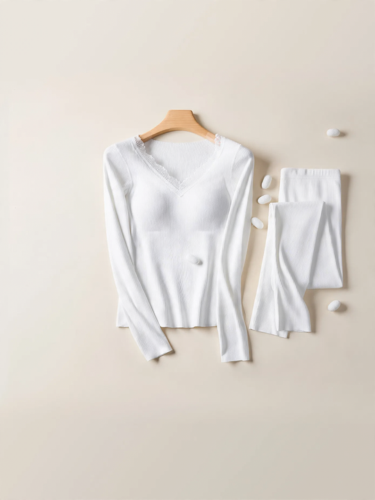 Damen Thermoset, V-Ausschnitt, formend