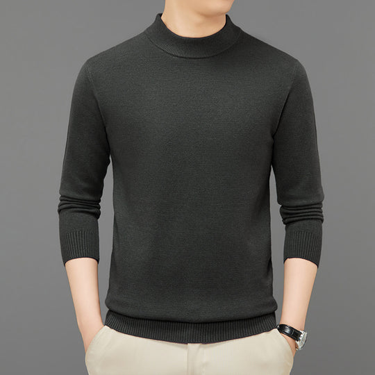 Herren-Strickpullover, Stehkragen, atmungsaktiv