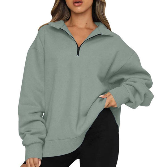 Damen-Sweatshirt mit Reißverschluss und Stehkragen