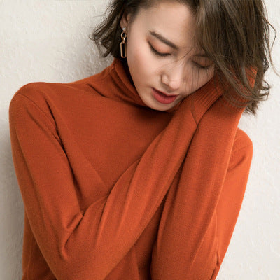 Damen-Rollkragenpullover, schmal geschnitten