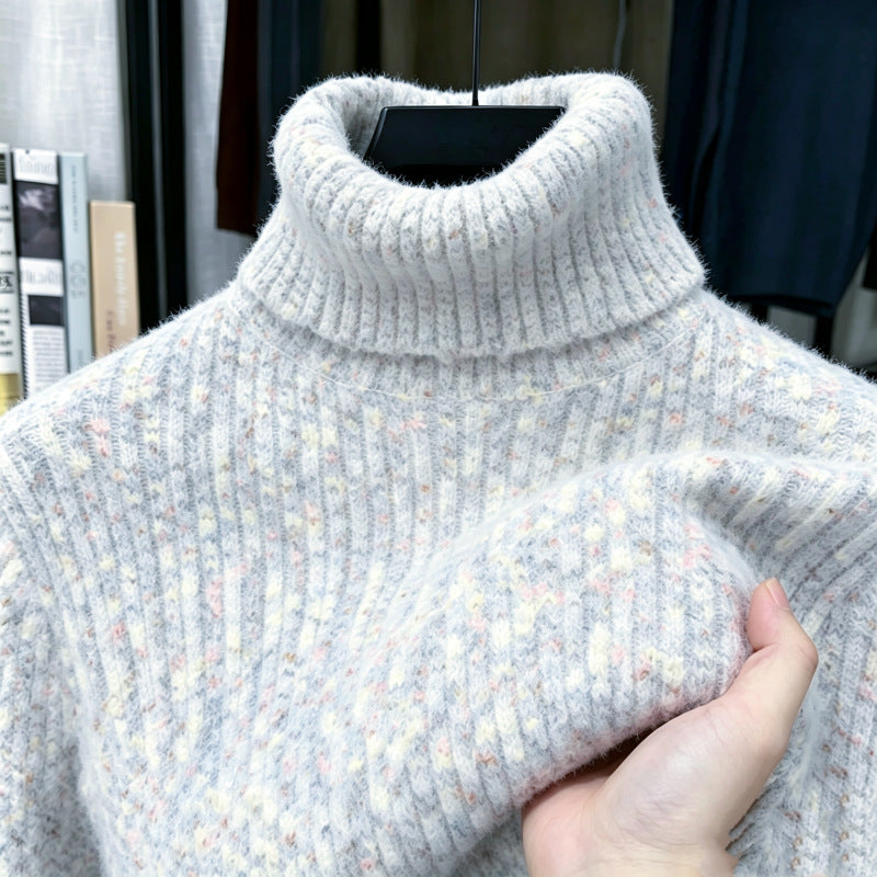 Herren-Rollkragenpullover mit Wollanteil und Futter