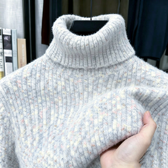 Herren-Rollkragenpullover mit Wollanteil und Futter
