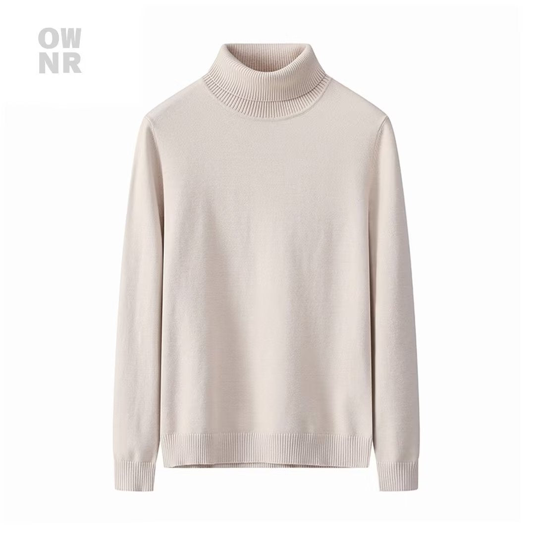Herren-Strickpullover, schmal geschnitten, Rollkragen