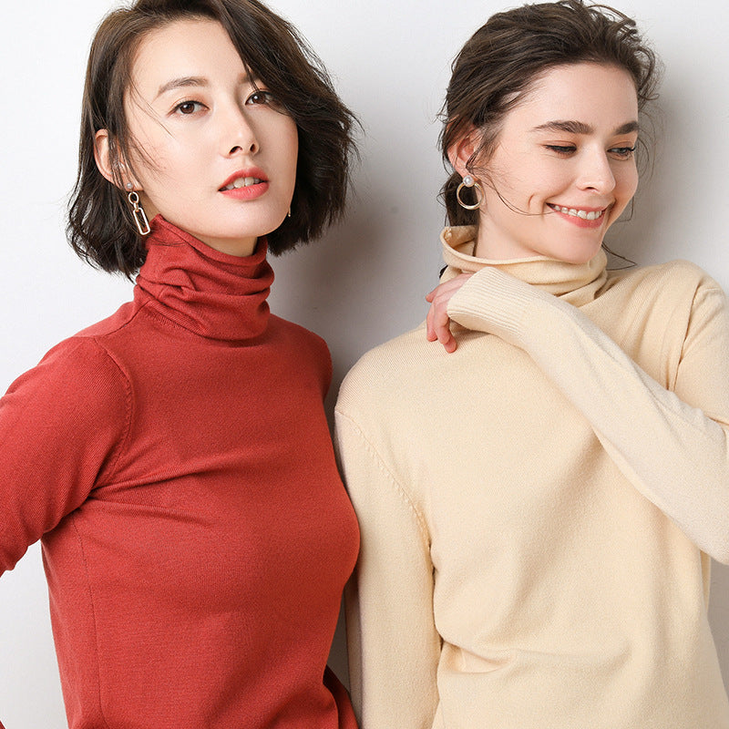 Damen-Strickpullover mit Stehkragen und geometrischem Muster