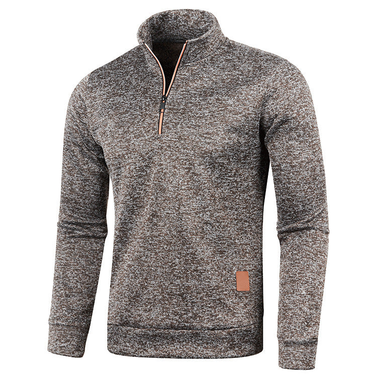 Herren-Strickpullover mit Stehkragen und Reißverschluss