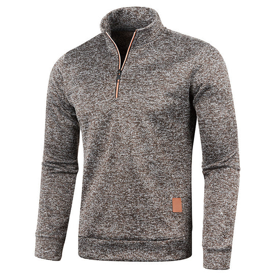 Herren-Strickpullover mit Stehkragen und Reißverschluss