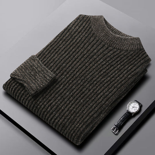 Herren-Chenille-Pullover mit hohem Kragen