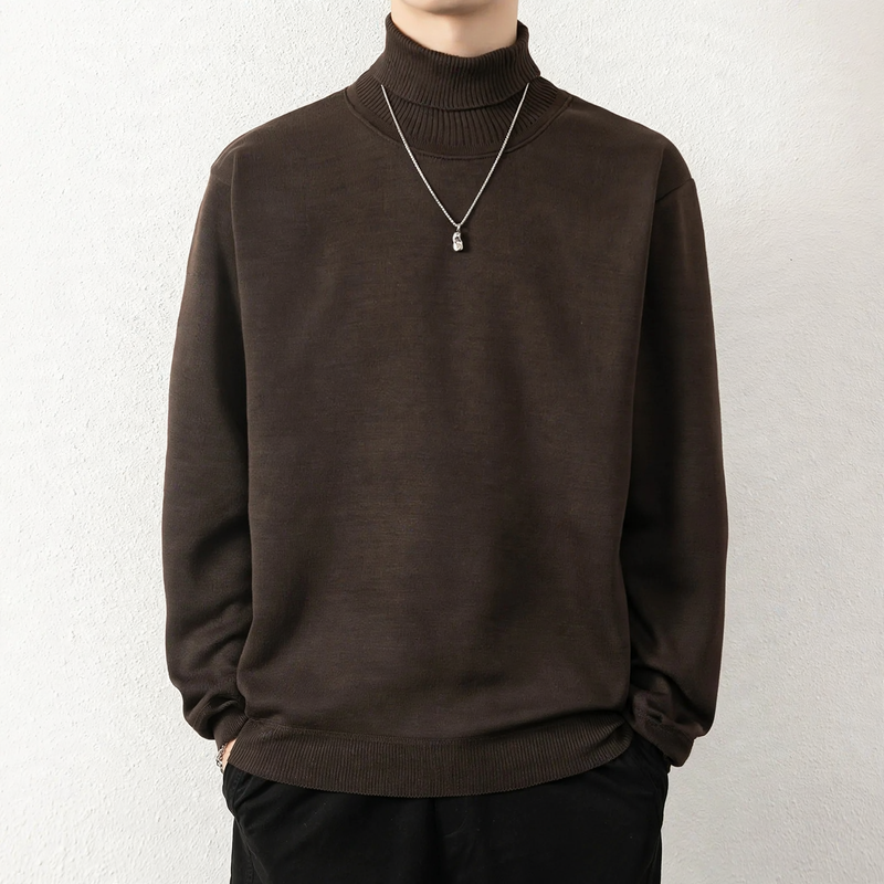 Herren-Rollkragenpullover, gefüttert, Winter