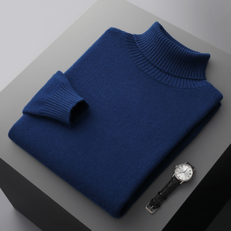 Herren-Wollpullover mit Rollkragen, 100% Wolle