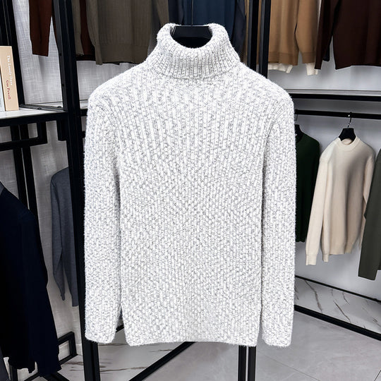 Warmer Herren Rollkragenpullover mit Wollanteil und Futter