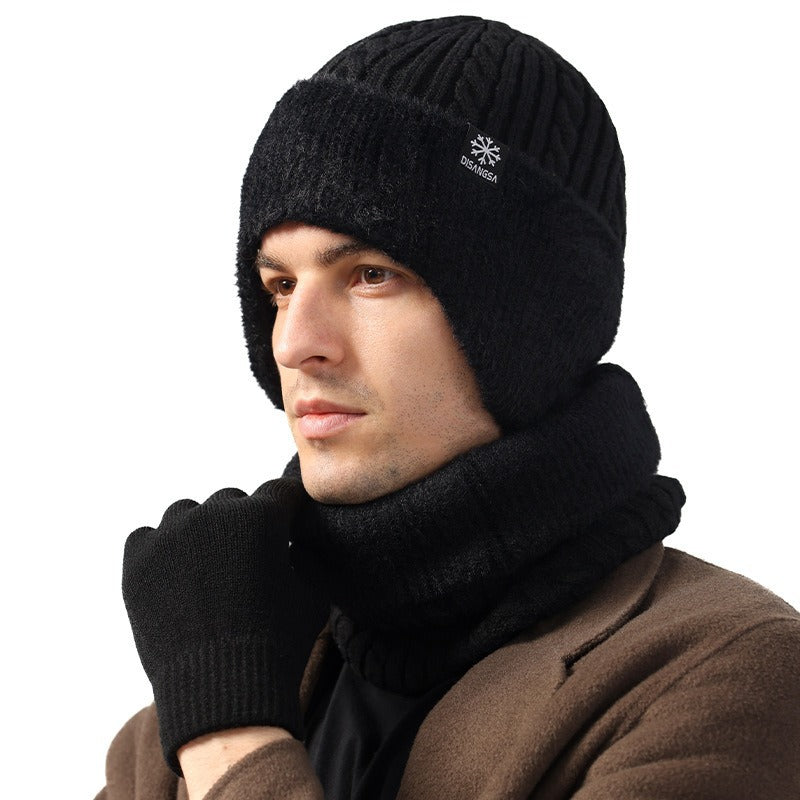 Herren Strick-Set: Dicke Mütze und Nackenschutz