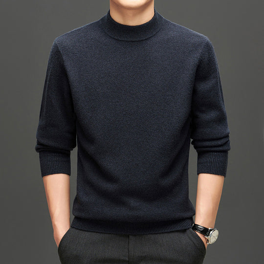 Herren-Kaschmirpullover mit Stehkragen, 400g
