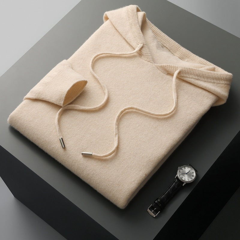 Herren-Kapuzenpullover aus Kaschmir-Wolle-Mix