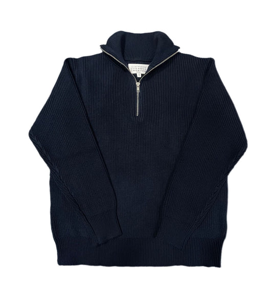 Unisex-Strickpullover mit Reißverschluss, Baumwollmischung