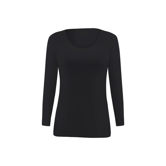 Damen-Langarm-Unterziehshirt, Modal, Rundhalsausschnitt