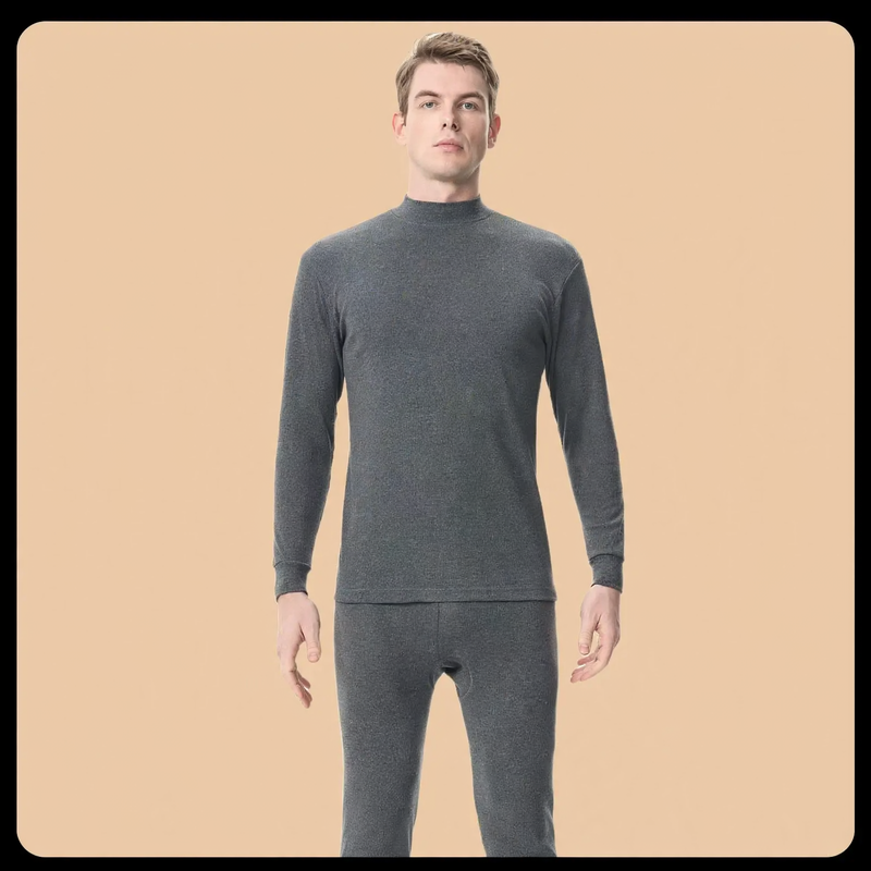 Baumwoll-Thermo-Unterwäsche-Set für Herren, 100% Baumwolle