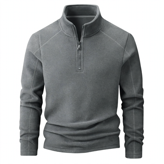 Fleece-Sweatshirt mit Stehkragen und Reißverschluss