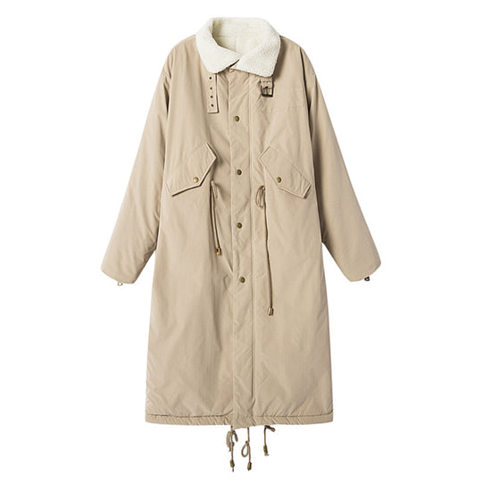 Gefütterte Lammfell-Jacke, knielang, für Damen
