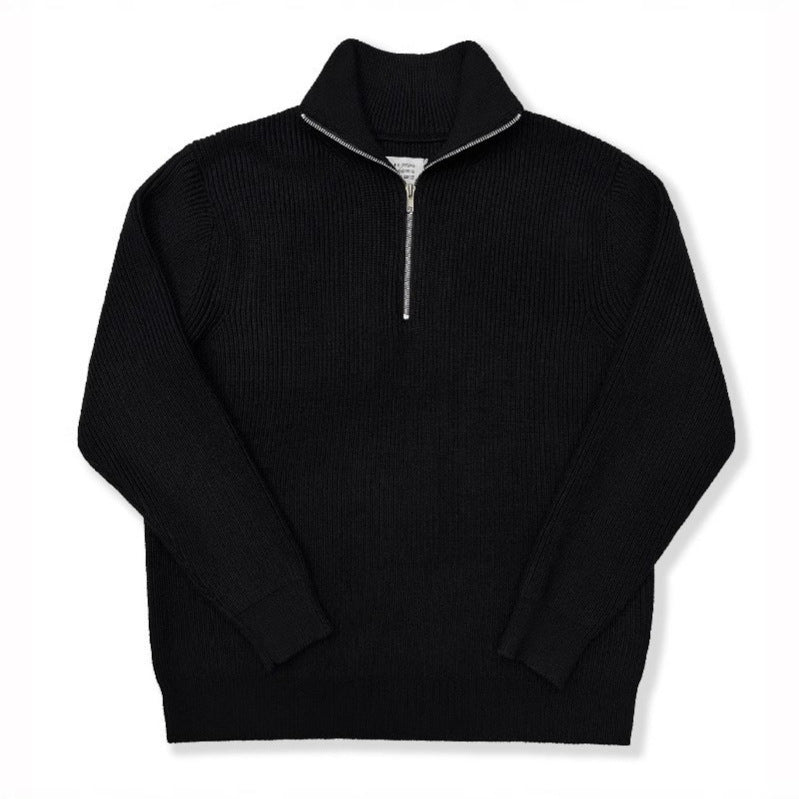 Herren-Strickpullover mit Stehkragen und Reißverschluss