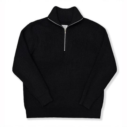 Herren-Strickpullover mit Stehkragen und Reißverschluss