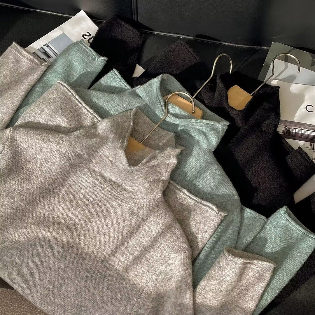 Damen Wollpullover mit Stehkragen