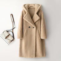 Beige Aprikose, mit Kapuze