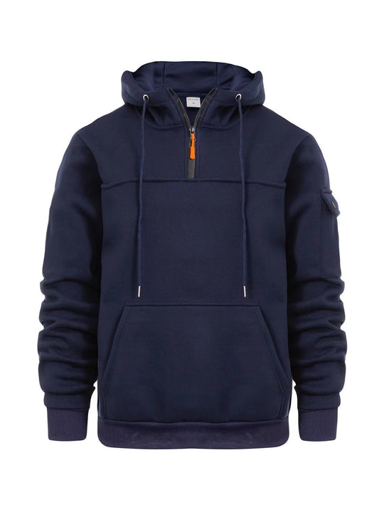 Lässiger Kapuzenpullover mit Halbreißverschluss