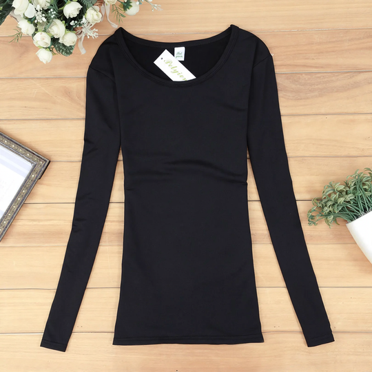 Damen Langarm-T-Shirt, einfarbig