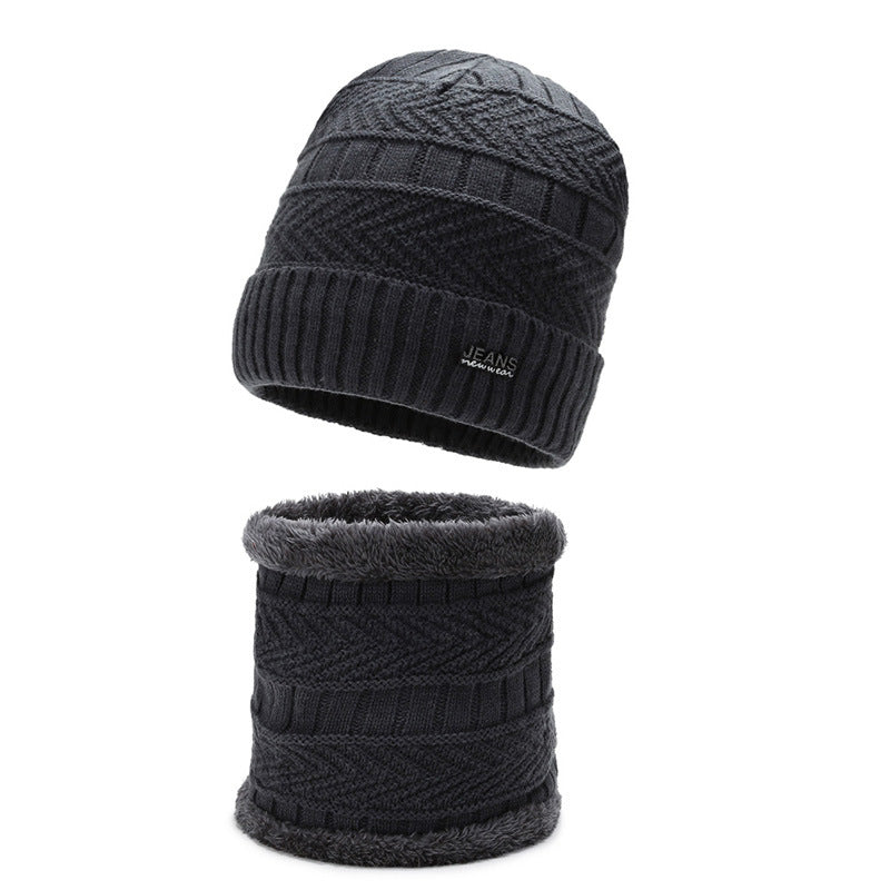 Winter-Strickmütze mit Nackenschutz, 2-teiliges Set
