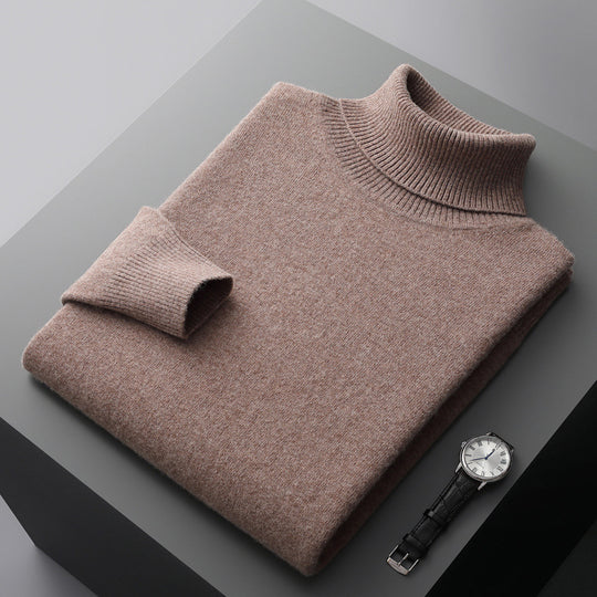 Herren-Rollkragenpullover aus 100% Wolle, große Größen