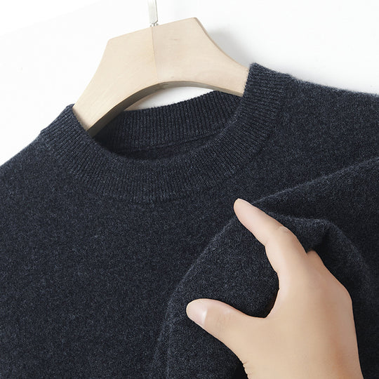 Herren-Kaschmirpullover, einfarbig, wärmend