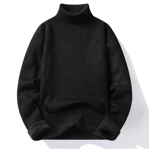 Herren-Rollkragenpullover, gefüttert, schmal geschnitten