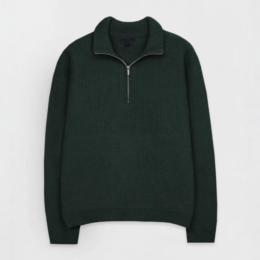 Herren Strickpullover mit Stehkragen und Reißverschluss