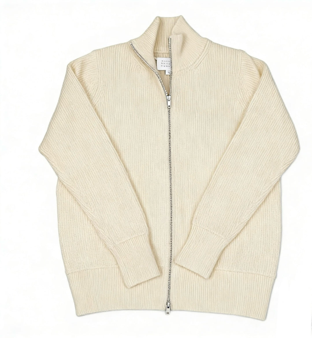 Herren-Strickjacke mit Stehkragen und Doppelreißverschluss