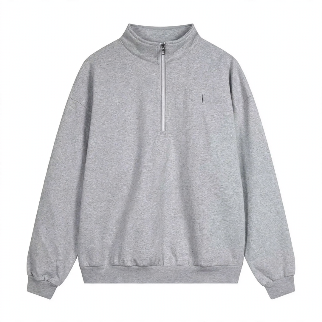 Unisex-Pullover mit Reißverschluss und Buchstaben-Print