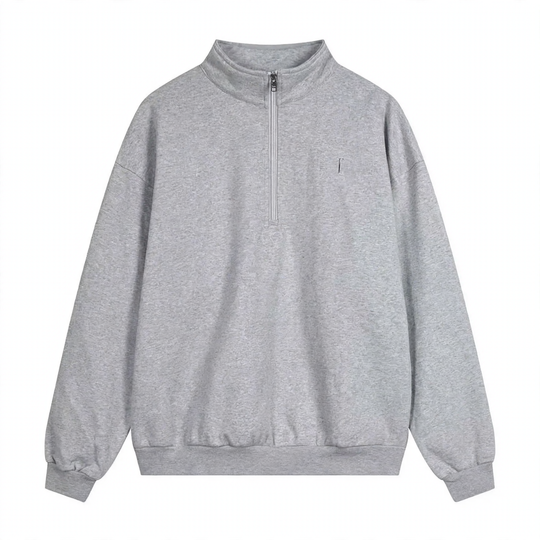 Unisex-Pullover mit Reißverschluss und Buchstaben-Print