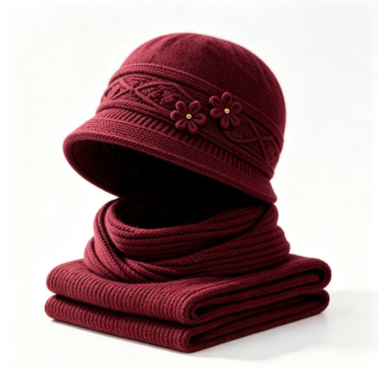 Strickmütze und Schal Set für Damen